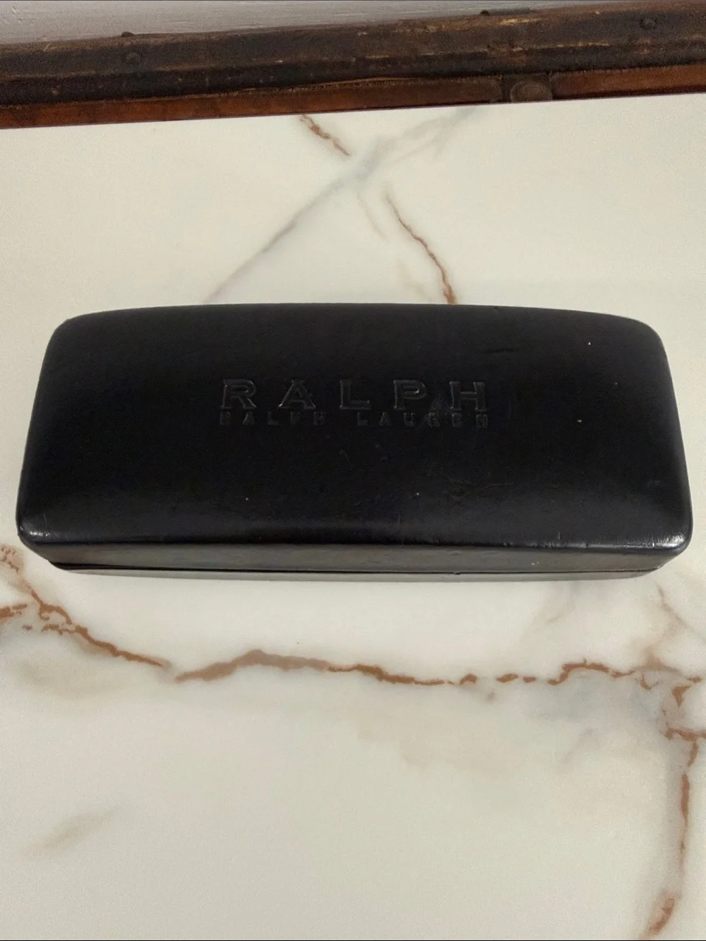 Ralph Ralph Lauren Brown Gradient Frame Sunglasses with Dark Lenses Blue Arms